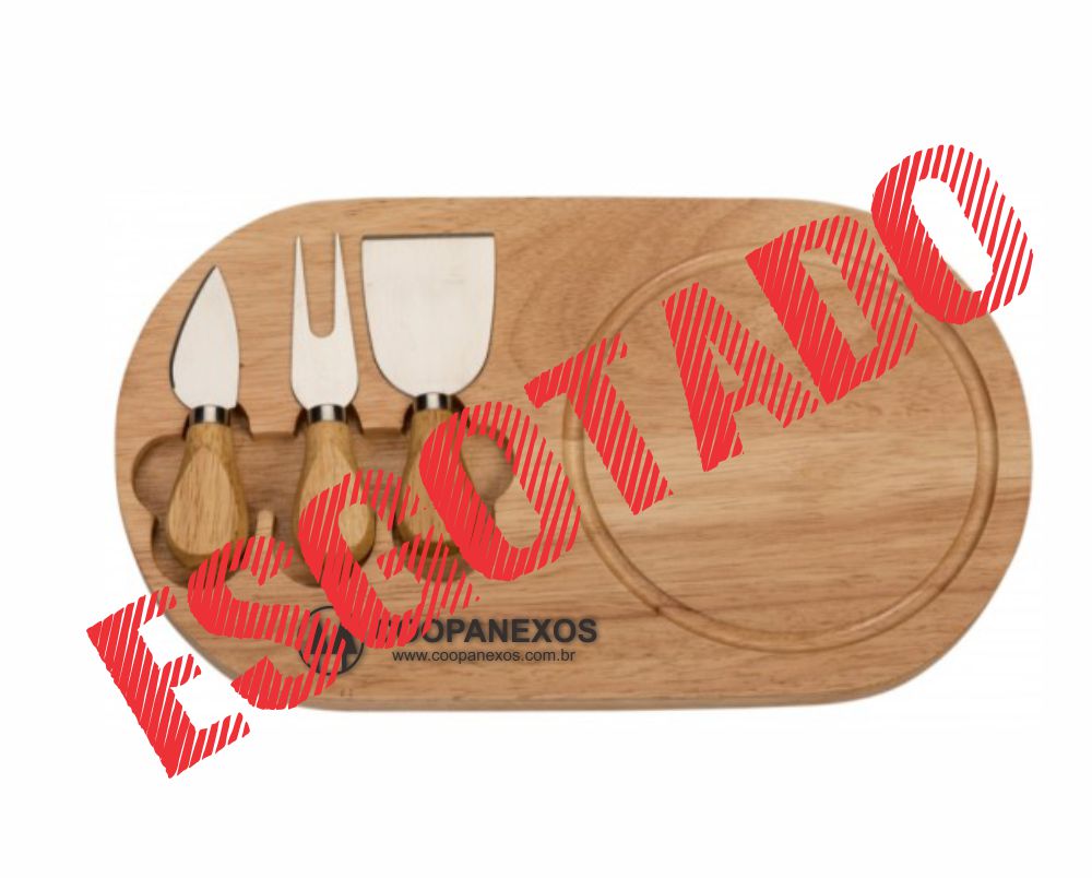 Kit queijo, Tábua Bambu Retangular, 4 peças - TKQ.072341