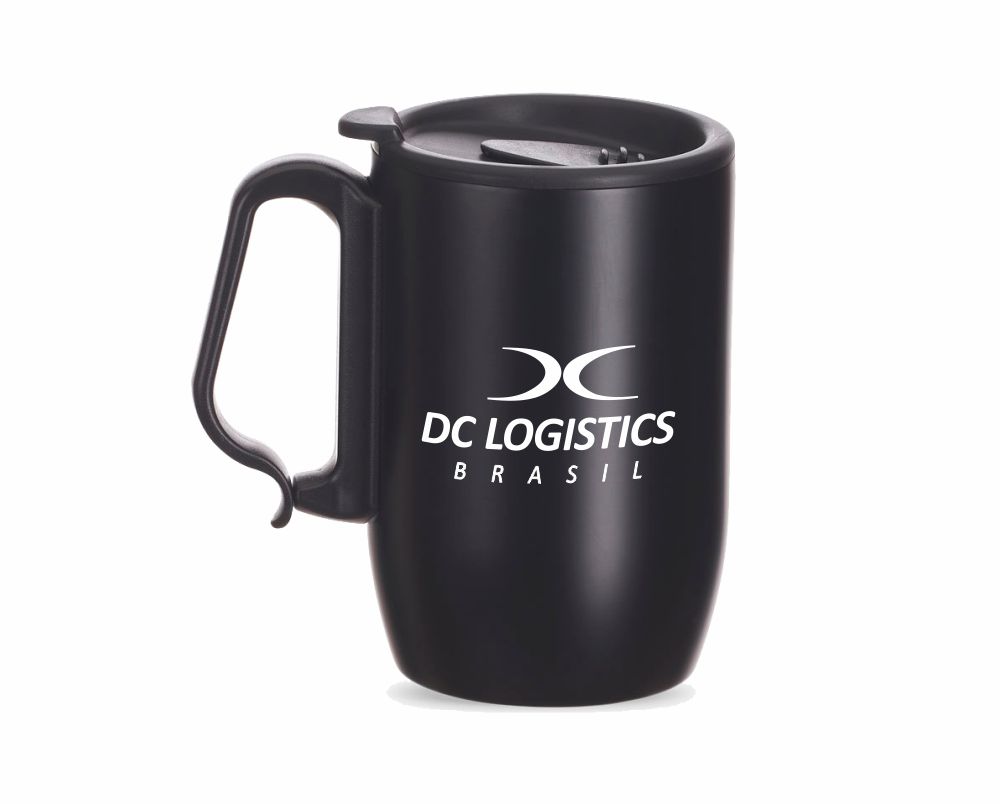 Canecas Inox, Parede Dupla com Tampa ,350 ml - 0028 AC