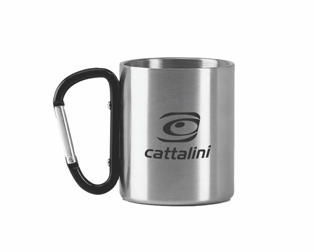 Caneca térmica inox, parede dupla, Top de Linha, 230 ml, alça função mosquetão - SP.41649