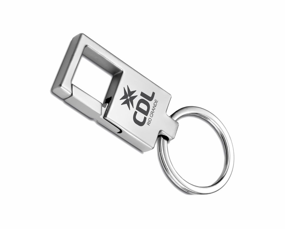 Chaveiro inox, mosquetão - CH.19121